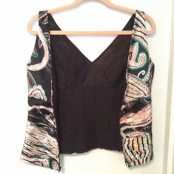 ADRIANNA PAPELL Boutique night Silk Top 10 - Picture 4 of 6